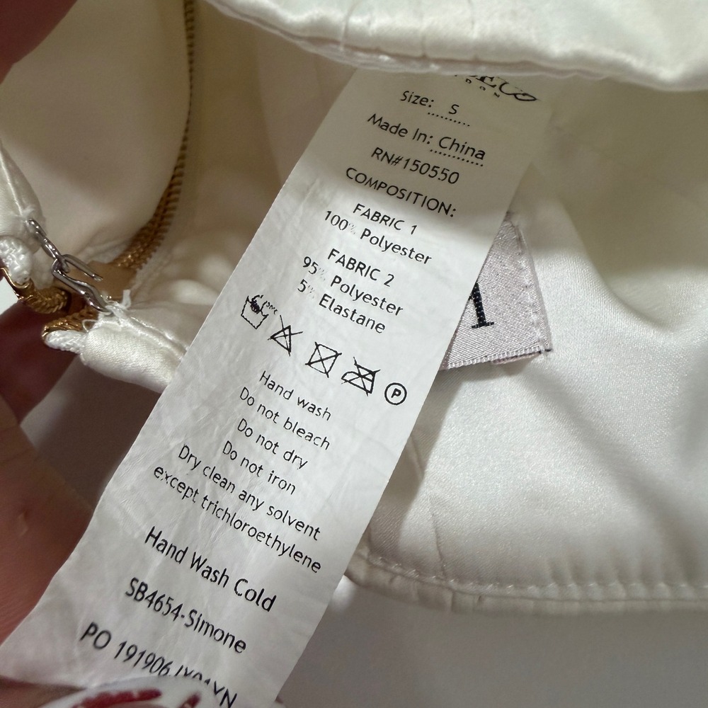 House of CB Simone Ivory Satin Boned Corset Top Strapless SB4654 Size S - Picture 9 of 10